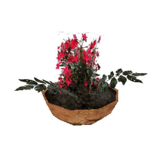 Красный цветок в горшке (объект) - №34618