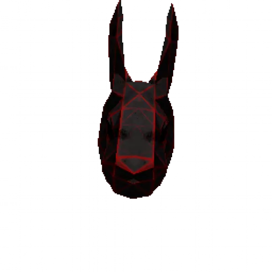 Маска кролика Черно-красная 1 - №31906