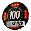 5 спинов в слот-машинах (Ставка 100) - №92096