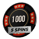 5 спинов в слот-машинах (Ставка 1000) - №92092