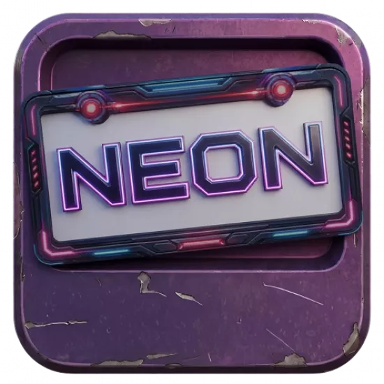 Номерная рамка: Neon - №100295